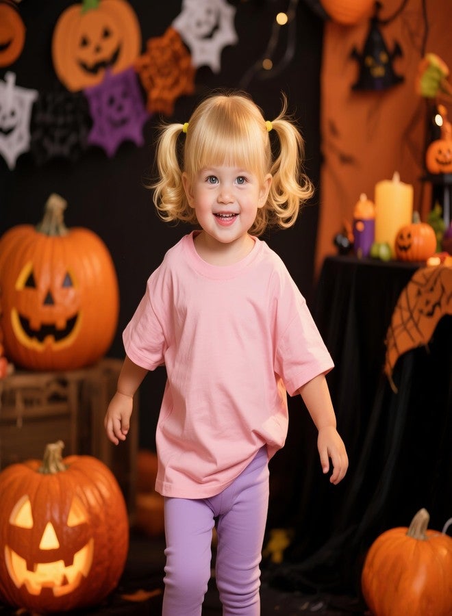 Cuffbow 2Pcs Halloween cartoon Costume Pink T-shirt and Purple leggings Set for Girls Boys for Halloween Costume Party(2t) - Image 2
